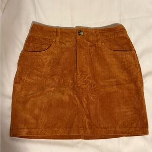Forever 21 Corduroy Mini Skirt in Orange